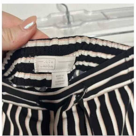 14th & Union Black Pioneer Pinstripe Tapered Leg Tie Waist Pants - Picture 4 of 8